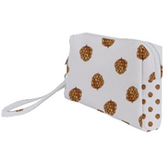 Pine cones White Wristlet Pouch Bag (Small) from ArtsNow.com