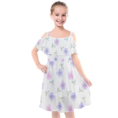 Kids  Cut Out Shoulders Chiffon Dress 