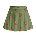 Pine cones green Mini Flare Skirt