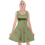 Pine cones green Reversible Velvet Sleeveless Dress