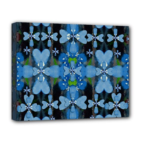 Rare Excotic Blue Flowers In The Forest Of Calm And Peace Deluxe Canvas 20  x 16  (Stretched) from ArtsNow.com
