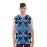 Rare Excotic Blue Flowers In The Forest Of Calm And Peace Men s Basketball Tank Top