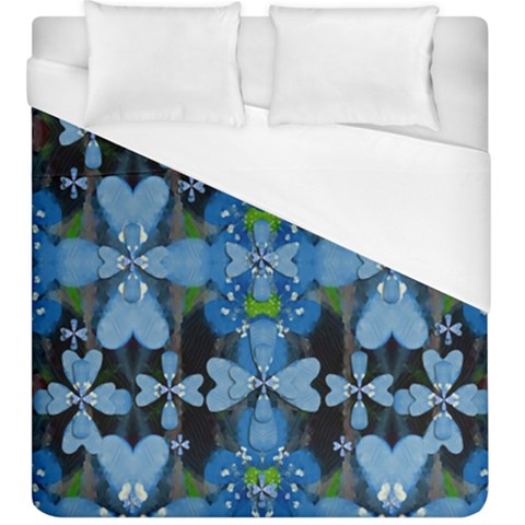 Rare Excotic Blue Flowers In The Forest Of Calm And Peace Duvet Cover (King Size) from ArtsNow.com