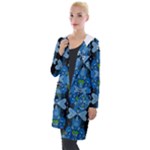 Rare Excotic Blue Flowers In The Forest Of Calm And Peace Hooded Pocket Cardigan
