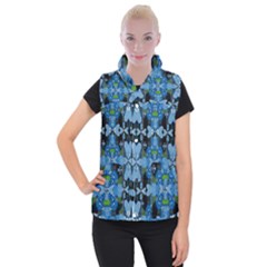 Rare Excotic Blue Flowers In The Forest Of Calm And Peace Women s Button Up Vest from ArtsNow.com