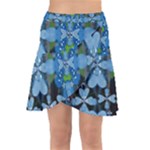 Rare Excotic Blue Flowers In The Forest Of Calm And Peace Wrap Front Skirt