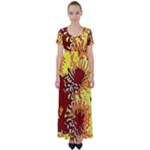 Sunflowers High Waist Short Sleeve Maxi Dress