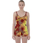Sunflowers Tie Front Two Piece Tankini