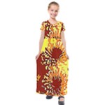 Sunflowers Kids  Short Sleeve Maxi Dress