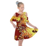 Sunflowers Kids  Shoulder Cutout Chiffon Dress