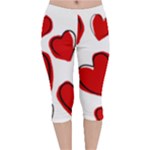 Scribbled Love Velvet Capri Leggings 