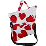 Scribbled Love Fold Over Handle Tote Bag