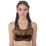 Shell Fractal In Brown Sports Bra