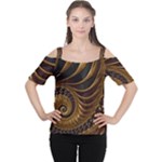 Shell Fractal In Brown Cutout Shoulder Tee