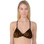 Shell Fractal In Brown Reversible Tri Bikini Top