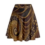 Shell Fractal In Brown High Waist Skirt