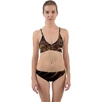 Shell Fractal In Brown Wrap Around Bikini Set