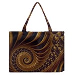 Shell Fractal In Brown Zipper Medium Tote Bag