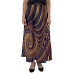 Shell Fractal In Brown Flared Maxi Skirt