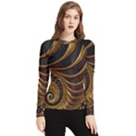 Shell Fractal In Brown Women s Long Sleeve Rash Guard