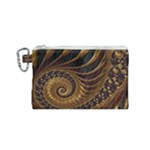 Shell Fractal In Brown Canvas Cosmetic Bag (Small)