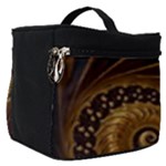 Shell Fractal In Brown Make Up Travel Bag (Small)