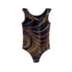 Shell Fractal In Brown Kids  Frill Swimsuit