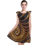 Shell Fractal In Brown Tie Up Tunic Dress