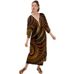 Shell Fractal In Brown Grecian Style  Maxi Dress