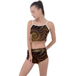 Shell Fractal In Brown Summer Cropped Co-Ord Set