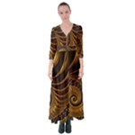 Shell Fractal In Brown Button Up Maxi Dress