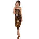 Shell Fractal In Brown Waist Tie Cover Up Chiffon Dress