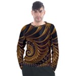 Shell Fractal In Brown Men s Long Sleeve Raglan Tee