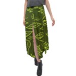 Folk flowers print Floral pattern Ethnic art Velour Split Maxi Skirt