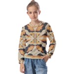 Abstract pattern geometric backgrounds  Abstract geometric  Kids  Long Sleeve Tee with Frill 