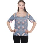 Floral folk damask pattern Fantasy flowers Floral geometric fantasy Cutout Shoulder Tee