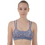 Floral folk damask pattern Fantasy flowers Floral geometric fantasy Line Them Up Sports Bra