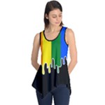 Gay Pride Flag Rainbow Drip On Black Blank Black For Designs Sleeveless Tunic