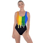 Gay Pride Flag Rainbow Drip On Black Blank Black For Designs Bring Sexy Back Swimsuit