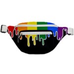 Gay Pride Flag Rainbow Drip On Black Blank Black For Designs Fanny Pack