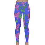 Pink Tigers On A Blue Background Classic Yoga Leggings