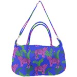 Pink Tigers On A Blue Background Removal Strap Handbag