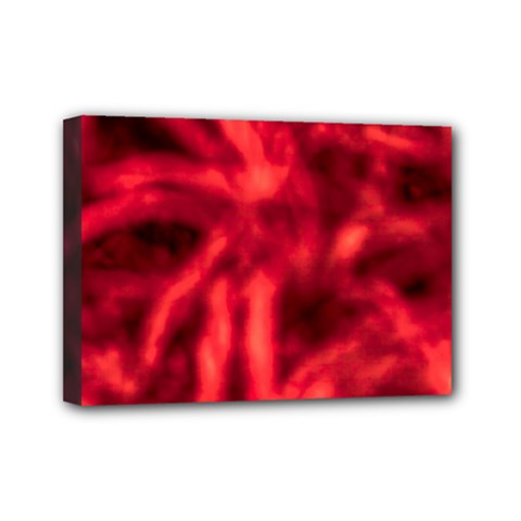 Cadmium Red Abstract Stars Mini Canvas 7  x 5  (Stretched) from ArtsNow.com