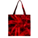 Cadmium Red Abstract Stars Zipper Grocery Tote Bag