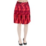 Cadmium Red Abstract Stars Pleated Skirt