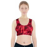 Cadmium Red Abstract Stars Sports Bra With Pocket