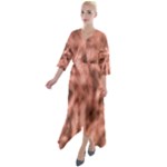 Rose Abstract Stars Quarter Sleeve Wrap Front Maxi Dress
