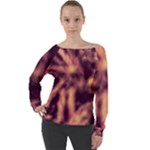 Topaz  Abstract Stars Off Shoulder Long Sleeve Velour Top