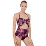 Topaz  Abstract Stars Scallop Top Cut Out Swimsuit