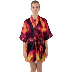 Half Sleeve Satin Kimono  